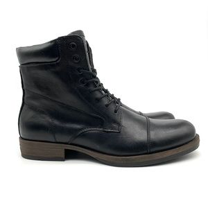 Calvin Klein Radman Cap Toe Leather Boots - Black